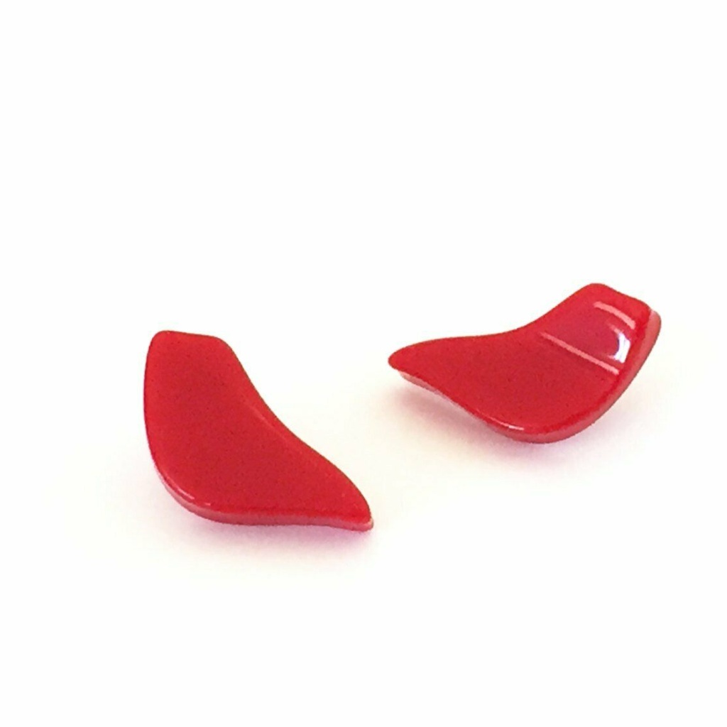 Vintage Lucite Studs Cherry Red Bird Earrings